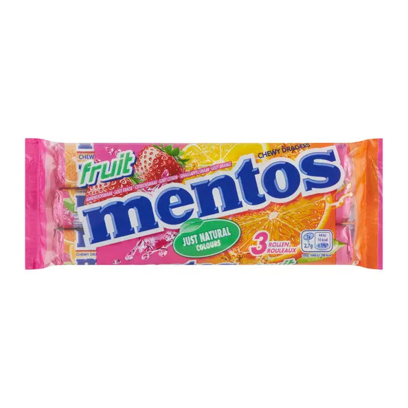 Mentos Fruit 3-pack 25x114gr